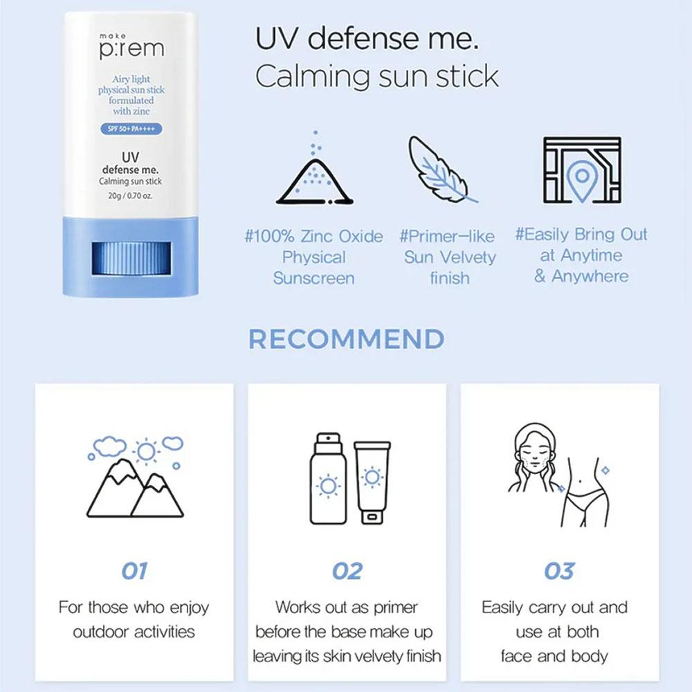 Make P:REM Успокаивающий солнцезащитный карандаш UV Defense Me 20 мл (SPF50 +)