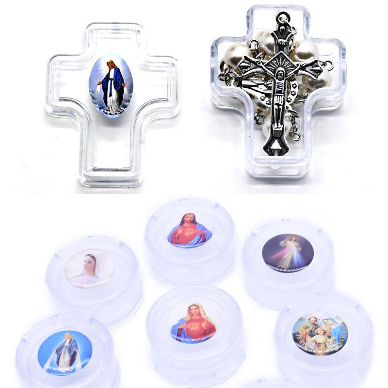 Durable Plastic Rosary Box With Unique Random Image For Baptism And Wedding Gifts