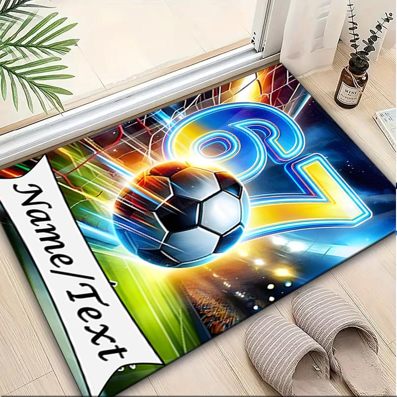 1PC Custom Name Times" Theme Floor Mat Ideal for Living Room, Game Rooms, Office, Bedroom,Floor Mat Playful Design