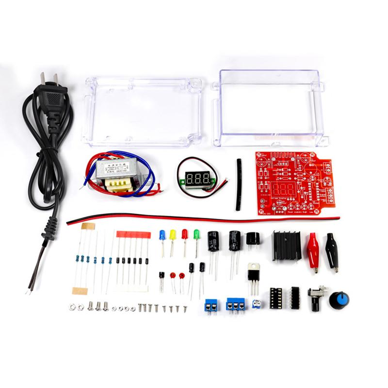 Электронный DIY-набор LM317 Регулируемый стабилизатор напряжения DC Понижающий источник питания Компоненты для сборки С корпусом Пайка Сборка 220В