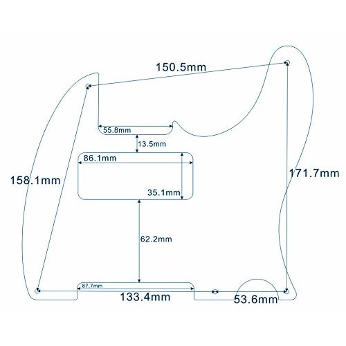 Guitar Pickguard for 5-Hole Fender Telecaster P90 Style Guitar Pickguard Scratch Plate (3-Ply White)