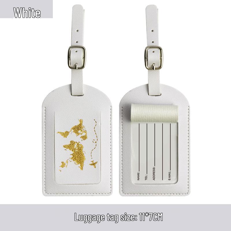 Customizable PU Leather Passport Cover with Hot Stamped Logo, Map, Luggage Tag, & Passport Holder Set