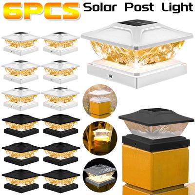 Солнечный столб, лампа на вилле, столб, лампа на заборе, ворота, светодиодная лампа, водонепроницаемый солнечный уличный светильник для двора, патио, сада, декора