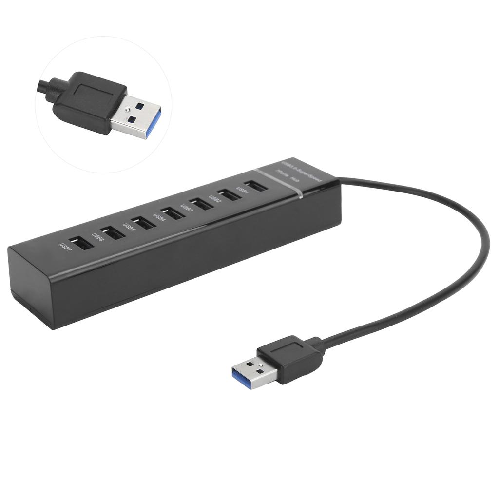 USB 3.0 Хаб 7-портовый Сплиттер с Синим Светодиодным Индикатором Высокоскоростной 5 Гбит/с BYLP107 DC 5V