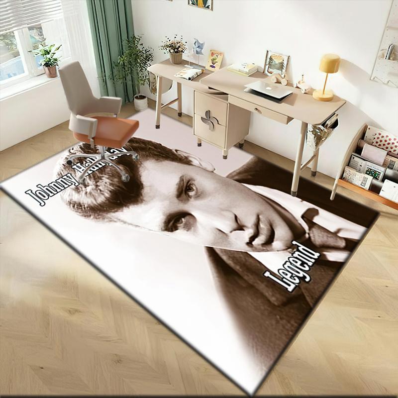 1pc Johnny Hallyday Retro Records Carpet Rug for Living Room Bedroom Home Sofa Decoration,Kids play Non-slip Floor Mat