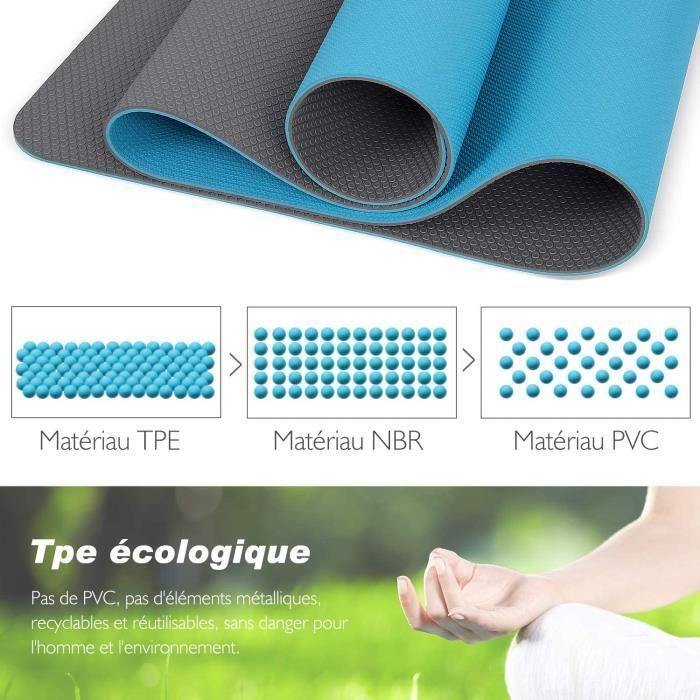 Tapis de Yoga - Non spécifié - 183x61x0.6 cm - Bleu Clair - Antidérapant - TPE recyclable