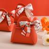 Party Supplies Cookie Handbag Shape Bow with Hand Packing Box Wedding Favor Candy Box Gift Boxes