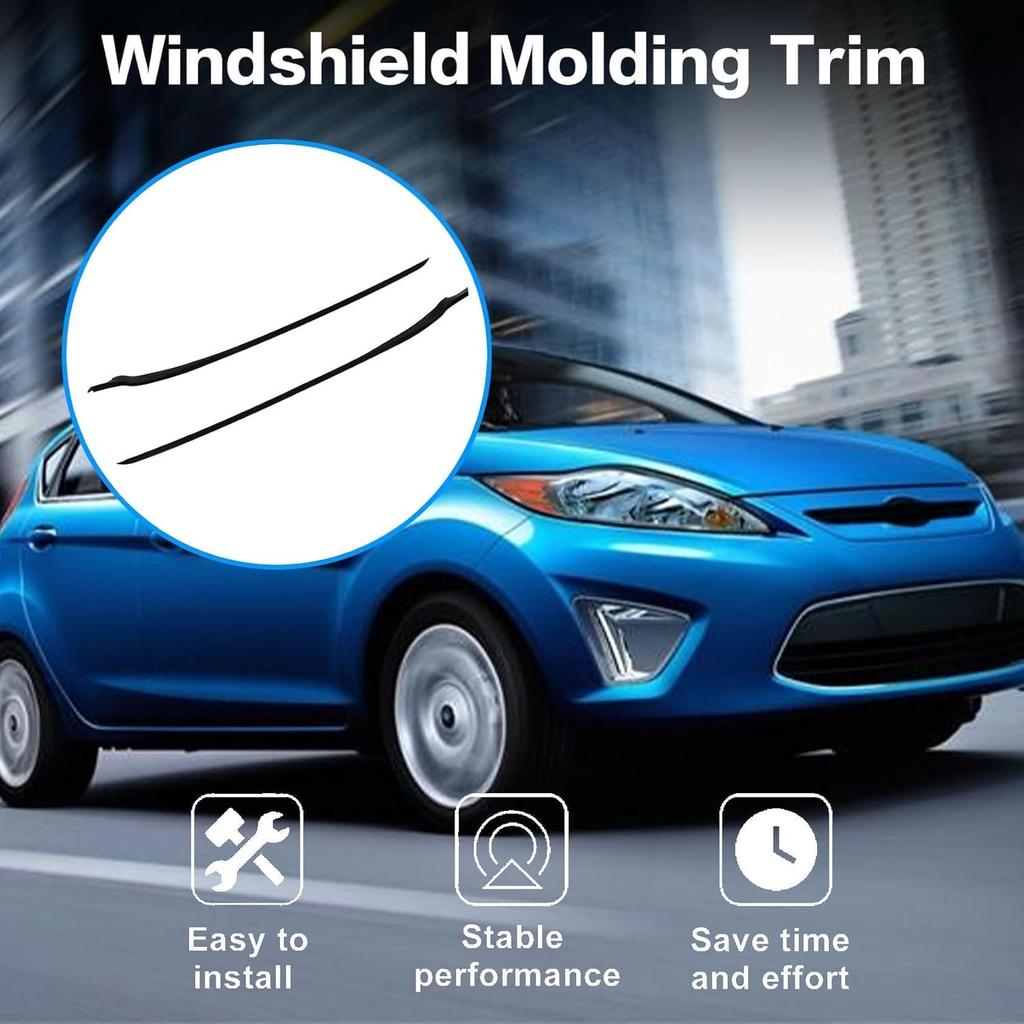 FZJDSD Front Left & Right Side A-Pillar Windshield Molding Trim AE8Z5403136A AE8Z5403137B Compatible with Ford Fiesta 2011 2012 2013 2014 2015 2016