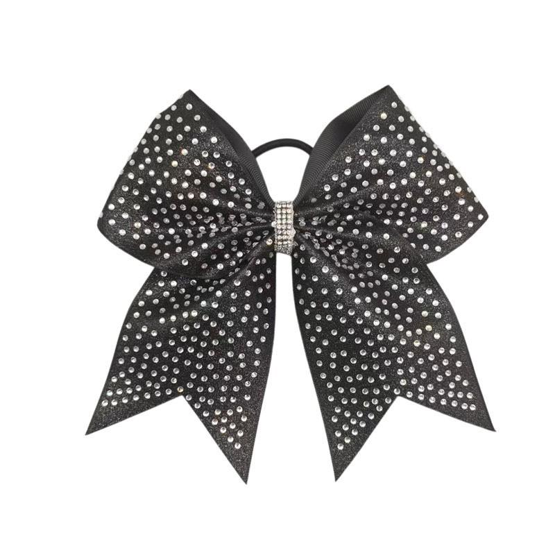 Красный с блестками и стразами cheerleading бант с резинкой для волос