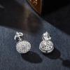 Женские роскошные серьги-гвоздики из муассанита, круглые серьги из стерлингового серебра 925 пробы, винтажные свадебные серьги для женщин
