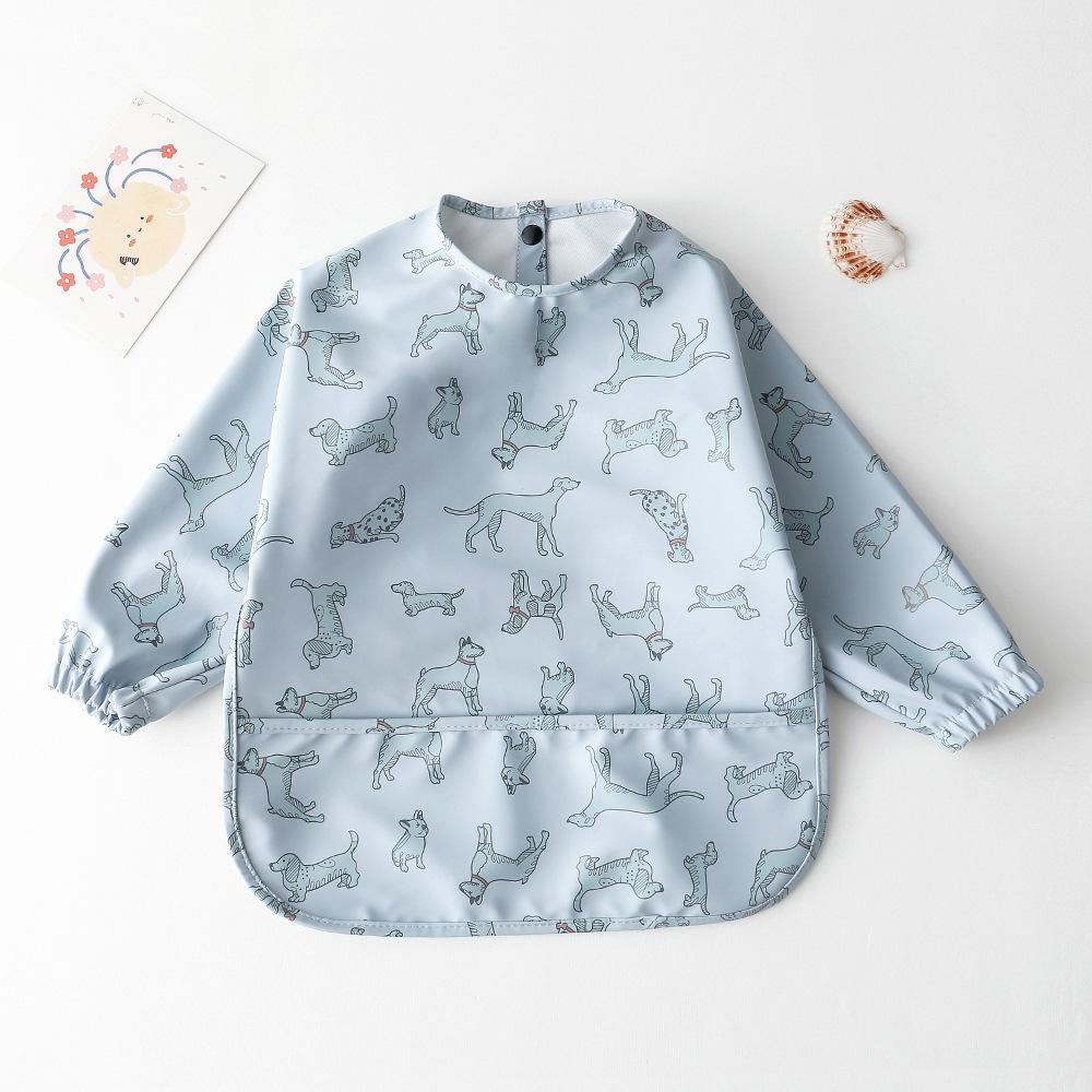 Cute Baby Bibs Toddler Waterproof Long Sleeve Apron Cartoon Animals Children Feeding Smock Bib Baby Stuff  Newborn Accessories