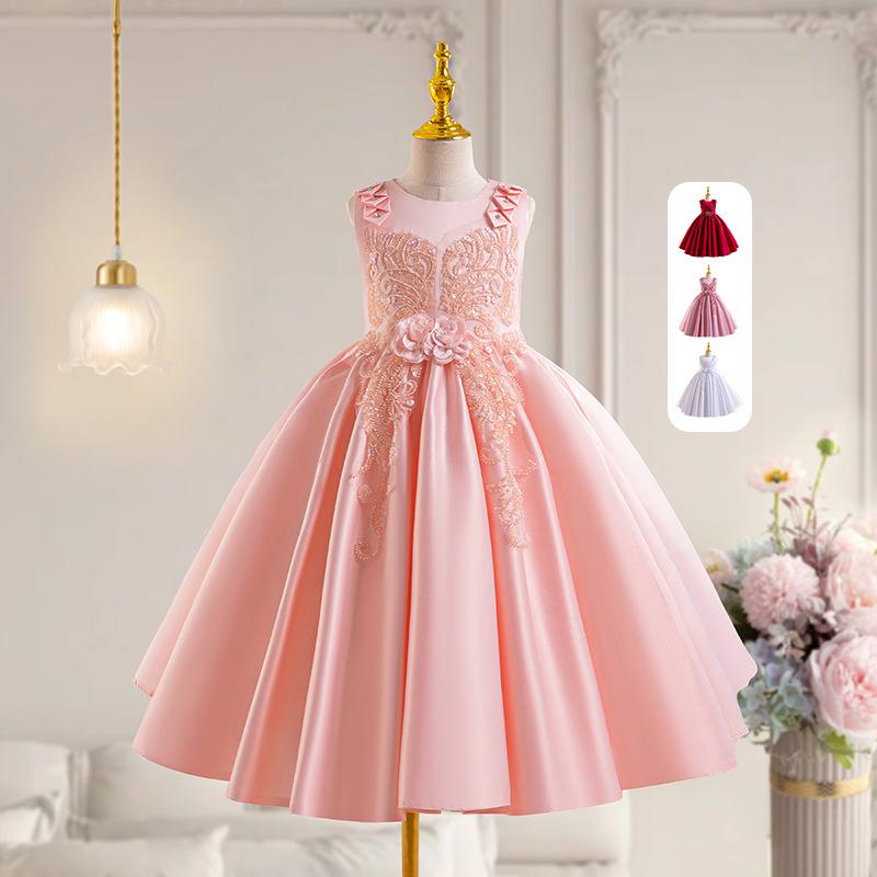 New Sleeveless Princess Dress for Kids - Flower Girl & Show Host Outfit