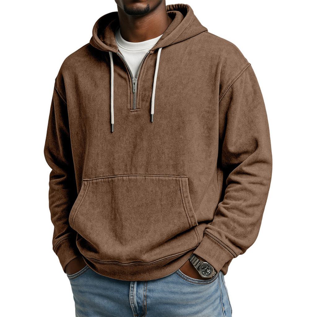 Мужская толстовка с капюшоном на молнии 1/4