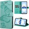 Case - BOOLING - for Samsung Galaxy A54 5G - Green Leather Effect - Butterfly Pattern - Magnetic Closure