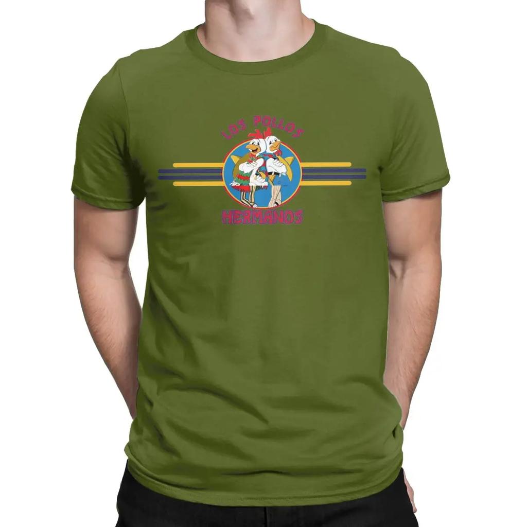 Men Los Pollos Hermanos Breaking Bad T Shirt Cotton Clothes Vintage Short Sleeve Round Collar Tee Shirt Plus Size T-Shirt