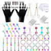 RUI RUI YU Colorful Piercing Kit Stainless Steel Lip Stud Belly Ring Nose Ring Body Piercing Tools Body Jewelry