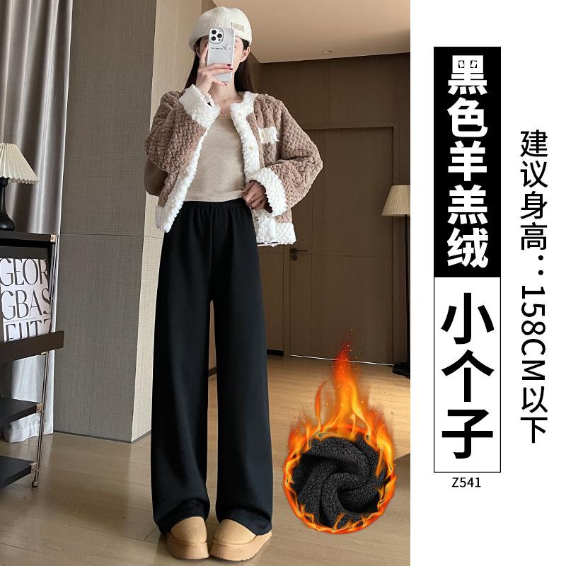 Imitation Cashmere Wide-leg Pants Women's New Autumn and Winter Small Drape Glutinous Rice Pants Casual Straight Fleece Pants
