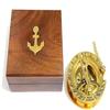 7.62 Cm Sundial Compass with Teak Wood Box Inlaid with Solid Brass Rustic Vintage Home Decor Gifts