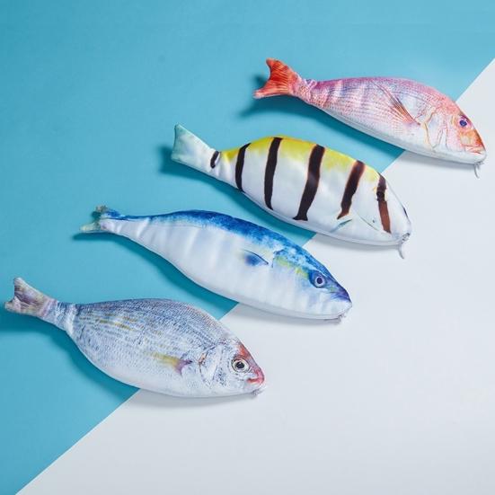 Creative Gift Fish Shape Pencil Bag Pen Case Zipper Pouch School Stationery