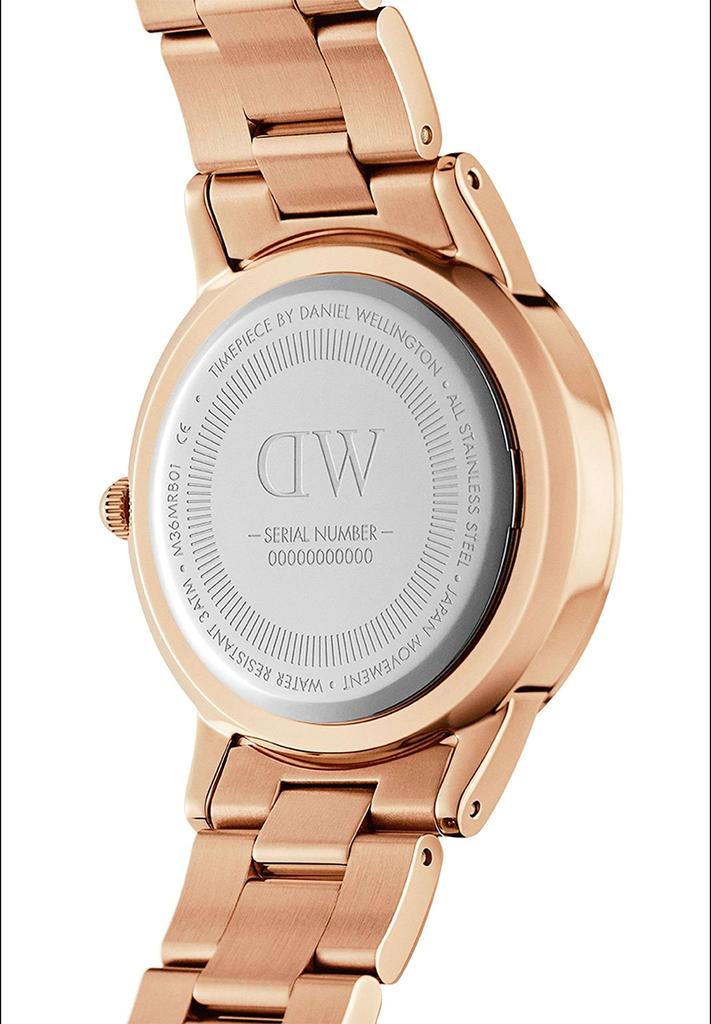 Daniel Wellington Iconic Link Wristwatch 40mm Rose Gold Silver Stainless Steel Link Bracelet Rose Gold Brown