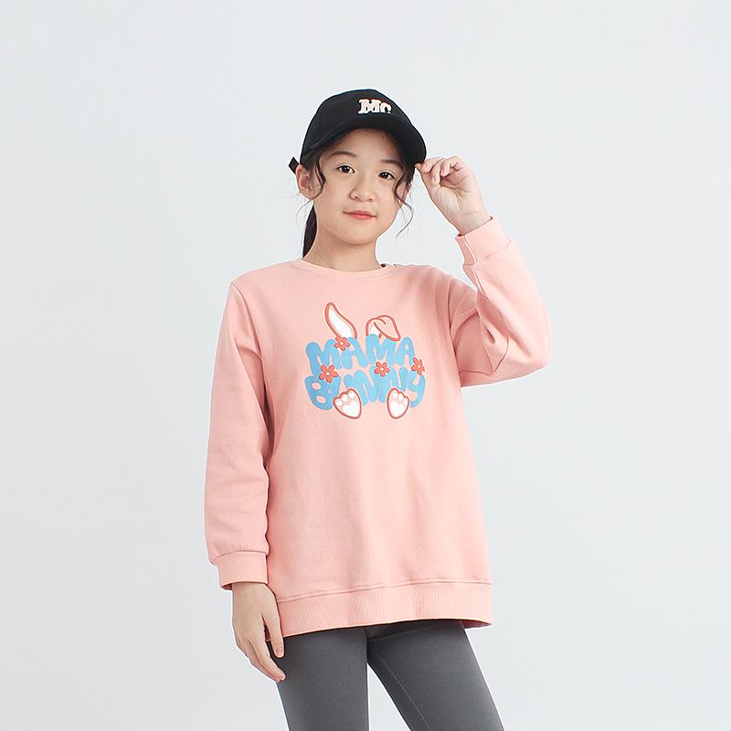 Свитшот в корейском стиле с длинными рукавами для девочек: Модная детская одежда среднего и большого размера на весну и осень