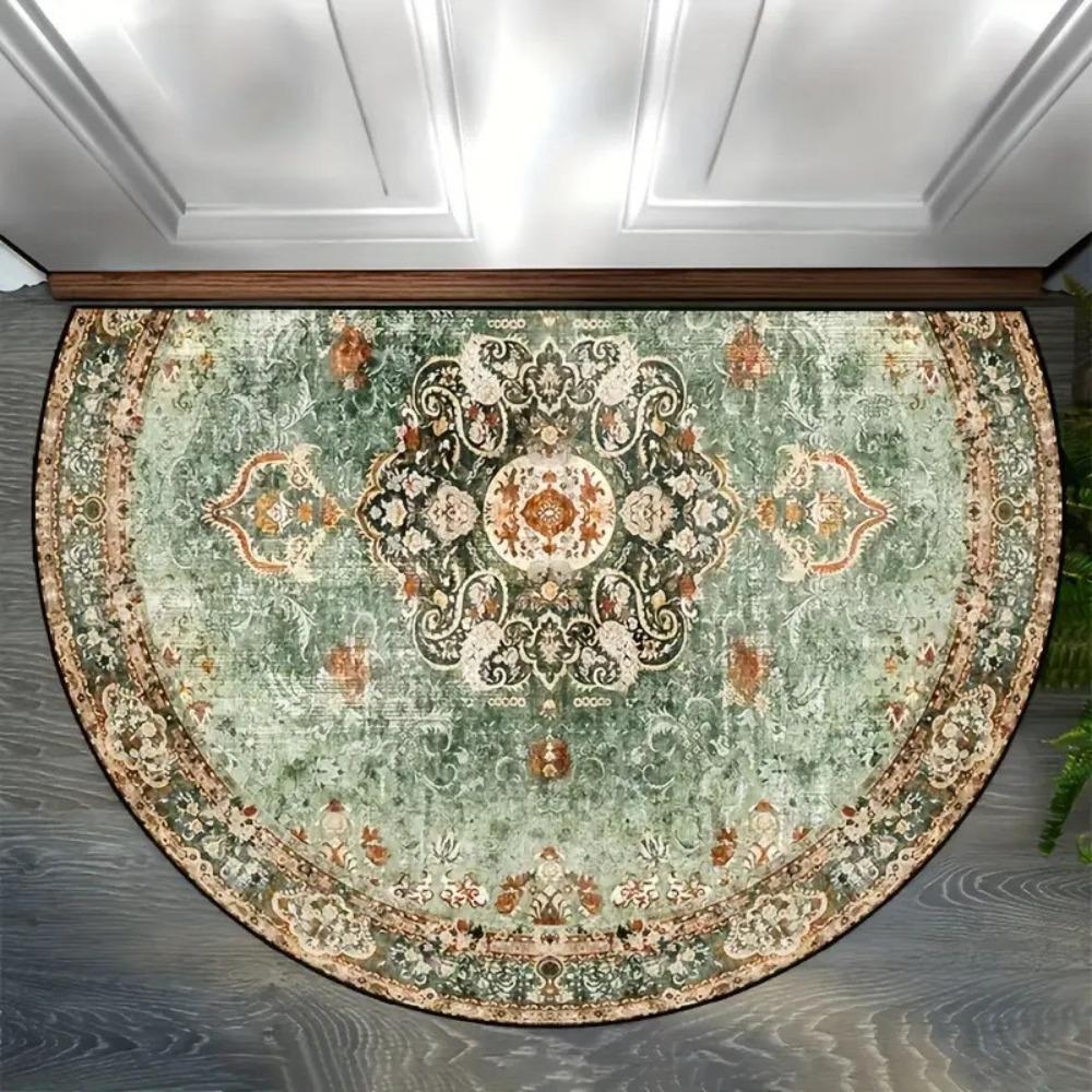 Boho Half Round Doormat Floral Pattern Floor Mat High Quality Welcome Rugs Indoor Outdoor
