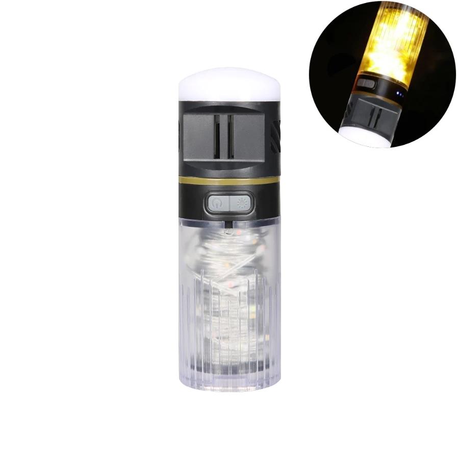 New LED Camping Light String Type-C Rechargeable Outdoor Waterproof Color Camping Atmosphere Light 2000mAh Bright Tent Light