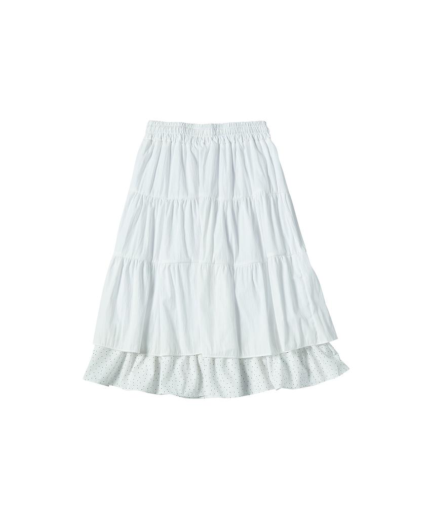 Comoni Nose W Dot Layered Skirt [Ivory]