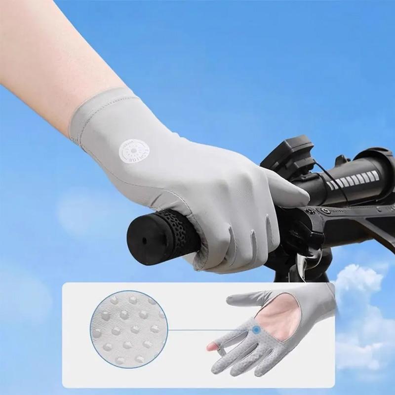 1 шт. Перчатки с вырезом для ладони, тонкие, солнцезащитные, дышащие, летние, анти-УФ, открытые для пальцев, ледяной шелк