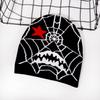 Gothic Style Knit Cap Featuring Spider Web Design For Casual Wear