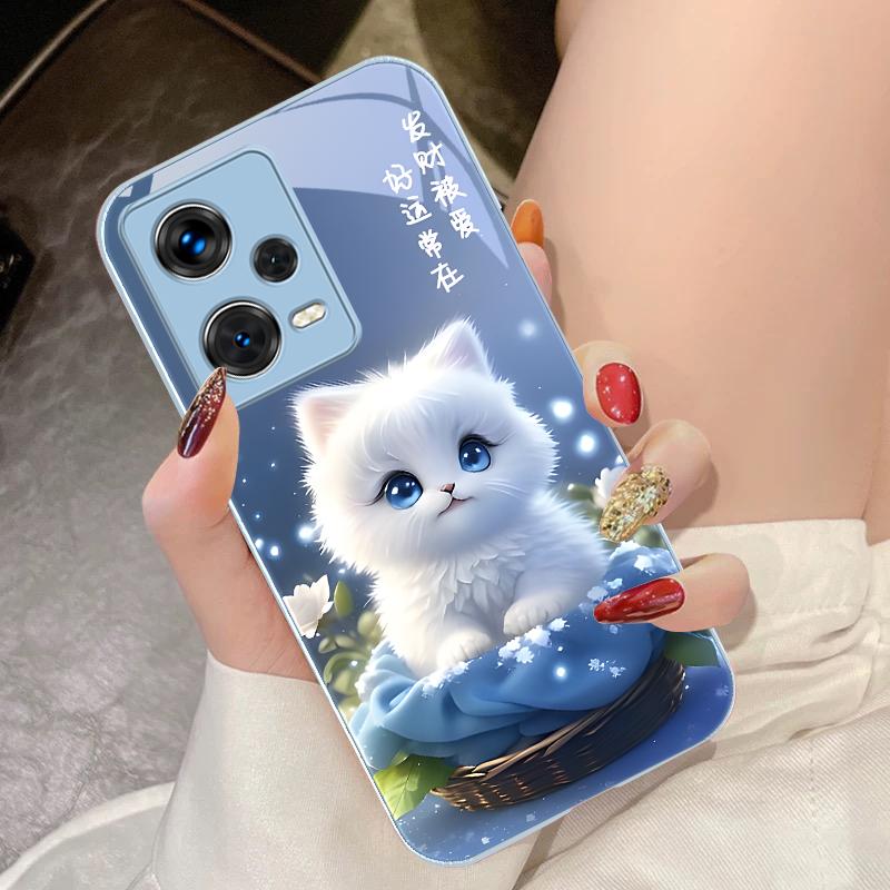 Милая маленькая собачка зеленая для Xiaomi 14 Ultra 13 Lite Redmi Note 13 11 Pro 12 Plus Poco X6 3 Pro F4 6 GT Чехол для телефона из закаленного стекла