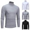 Men Autumn Pullovers Long Sleeve Turtleneck T-Shirts Solid Basic Winter Fashion Top
