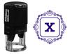 Printtoo Square Swirl Border X Alphabet Monogram Initial R-40 Self Inking Rubber Stamp Office