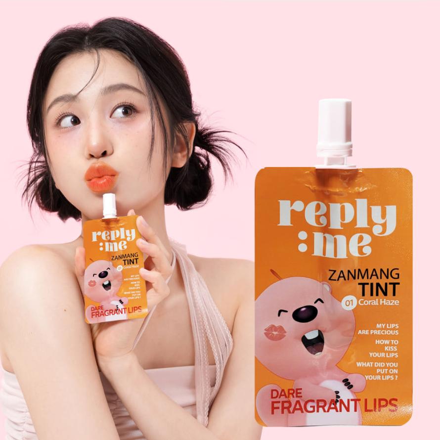[Limited Edition] reply:me Zanmang Loopy Pouch Lip Tint Set 01 Coral Haze – 6 Mini Lip Tints Kit(1.5ml x 6)