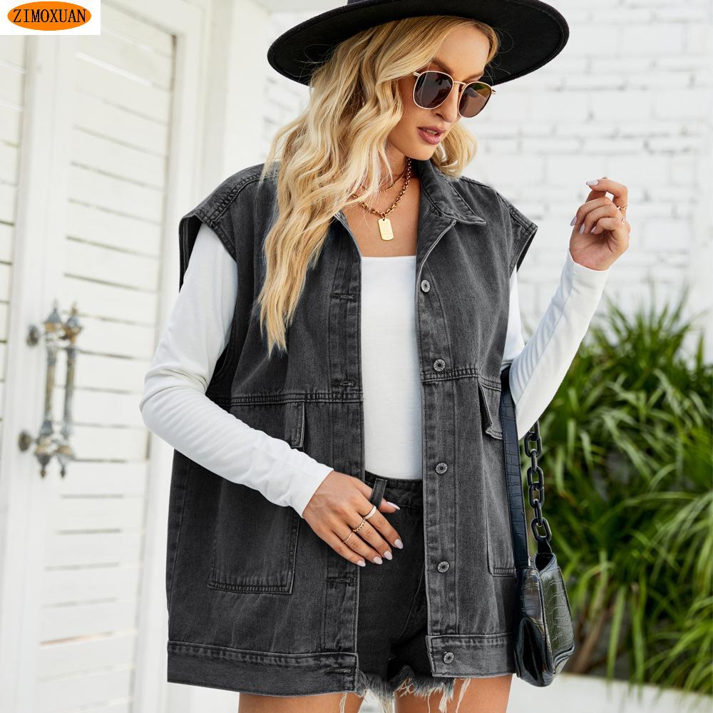 ZIMOXUAN Stylish and Comfortable Women's Summer Denim Vest