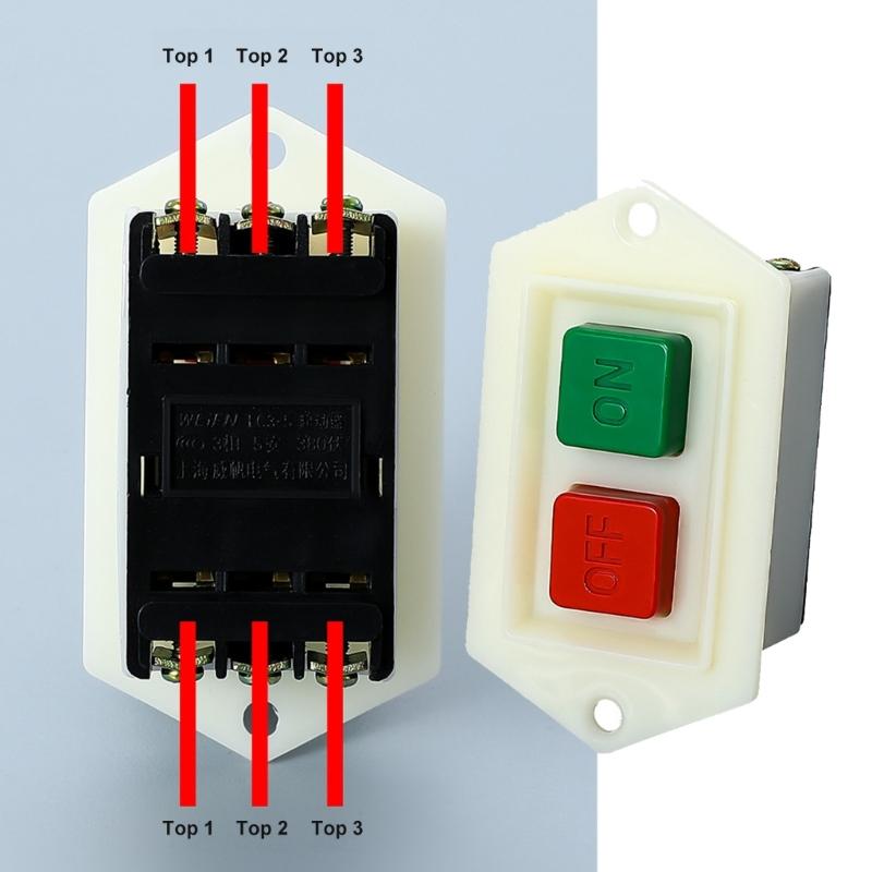 Waterproof Flushing Mount Push Button Switches 380V 5A Start Stop Switches Plastic for Safe Operation in Workshops & Factories