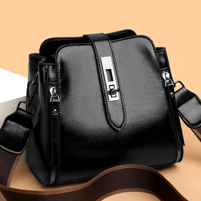 Однотонная сумка женская 2025 новая модная универсальная женская портативная сумка для мамы многослойная большой вместимости на плечо сумка-мессенджер