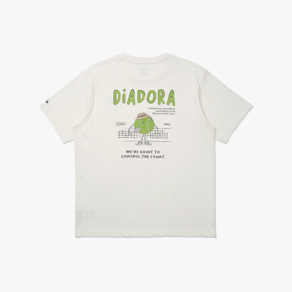 Diadora Футболка с коротким рукавом и принтом теннисного мяча, цвет вне белого