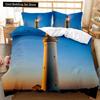 Пододеяльник Lighthouse Ocean, пододеяльник Nautical, покрывало Sunset Nature Double Queen King Size, комплект постельного белья из полиэстера