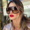 Retro Women One Piece Windproof Sunglasses Oversized Classic Men Sunglasses Sports Big Frame