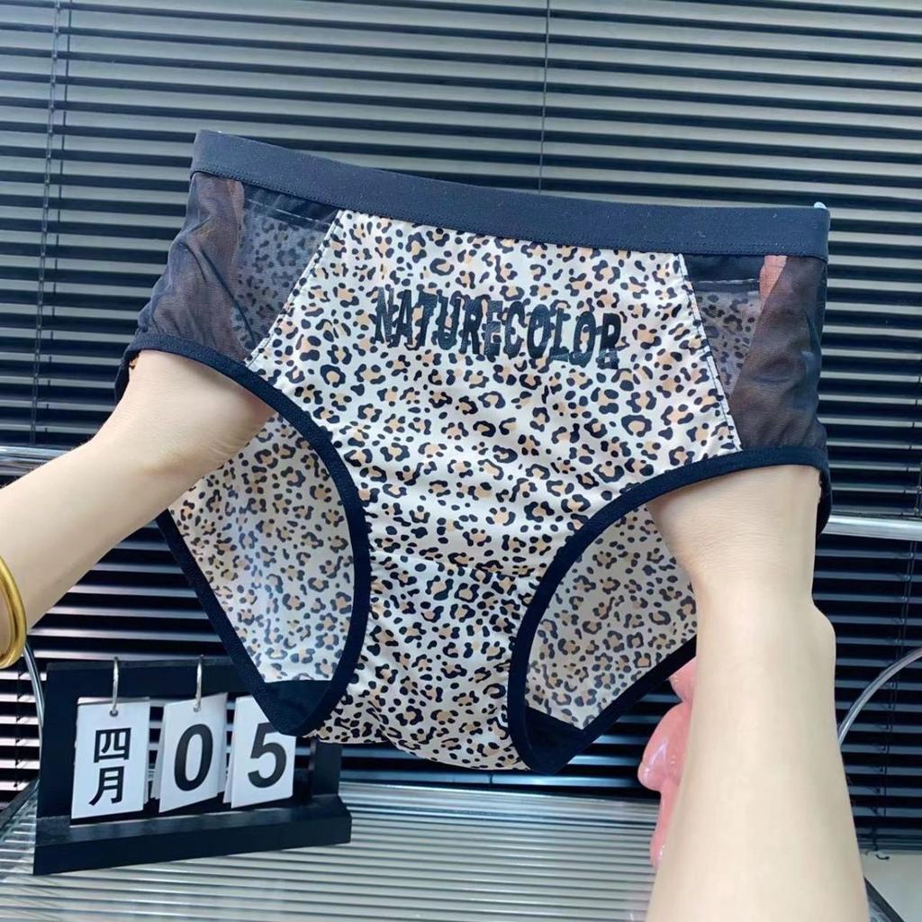 Сексуальные леопардовые трусы с высокой талией и вырезами, женские бесшовные эластичные треугольные трусы больших размеров, высококачественное нижнее белье для женщин