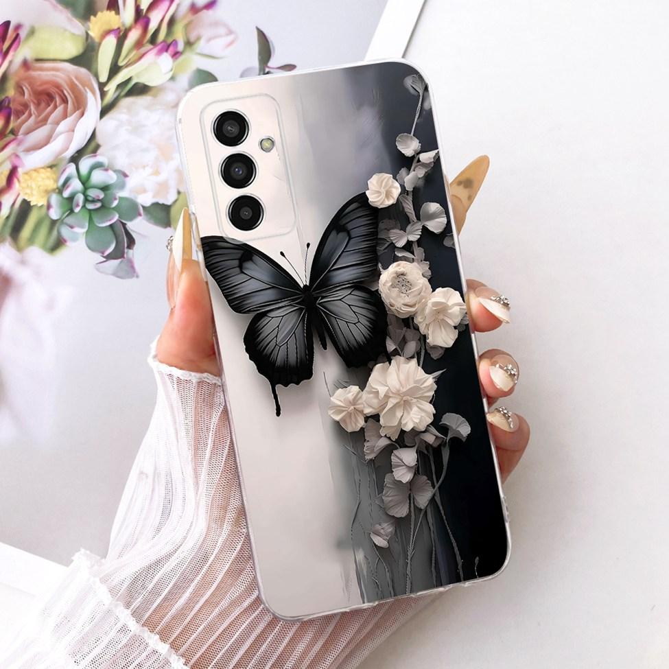 Transparent For Samsung M13 4G SM-M135F Case For Samsung Galaxy M13 4G Cover Cute Cat Fashion Butterfly Funny Painted Casing