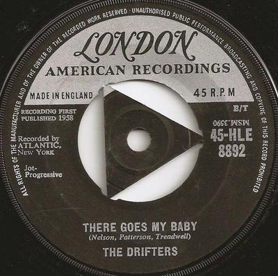 7-дюймовая пластинка DRIFTERS - There Goes My Baby 45HLE8892 London Records, 1959 UK Соул/Фанк Б/У