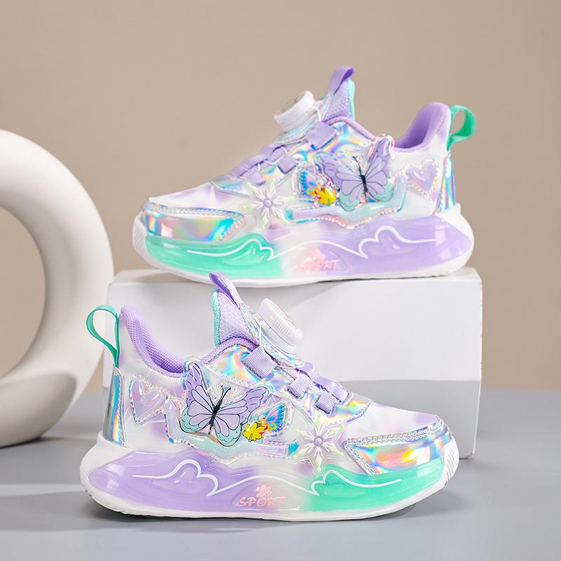 Обувь для девочек 3-16 лет детская спортивная обувь 2025 весна и осень новая дышащая сетка обувь для девочки папины кроссовки