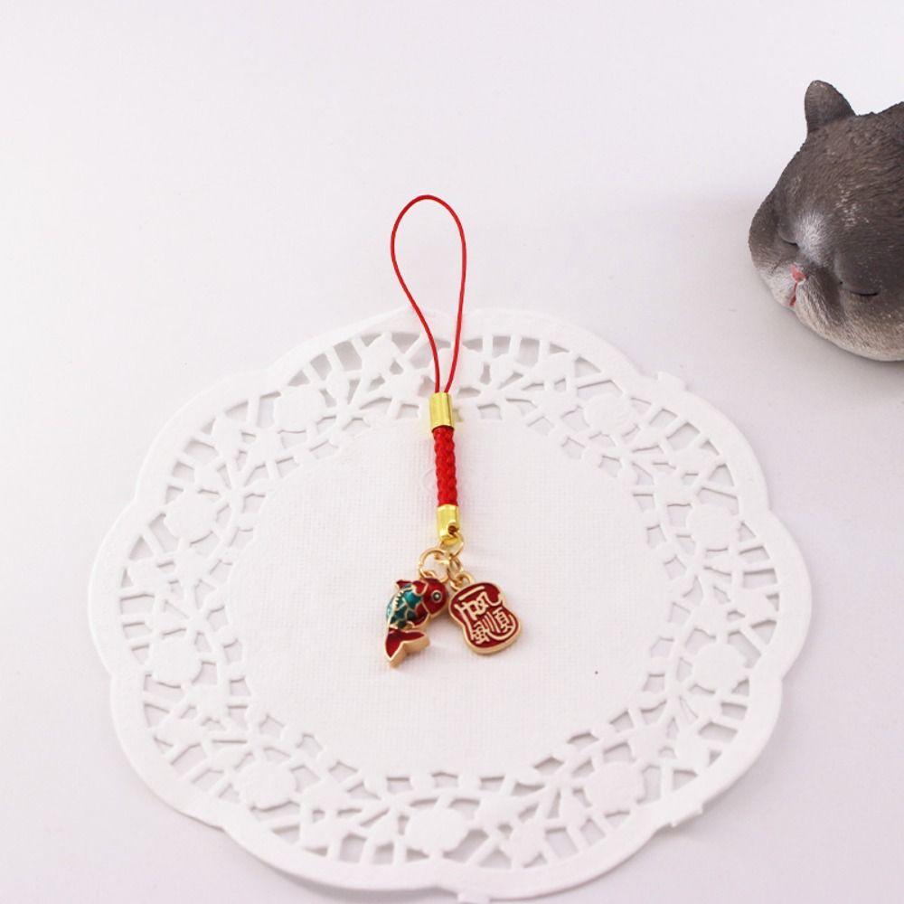Good Luck Koi Phone Lanyard Chinese Style Lucky Cat Phone Strap Koi Phone Chain Mobile Phone
