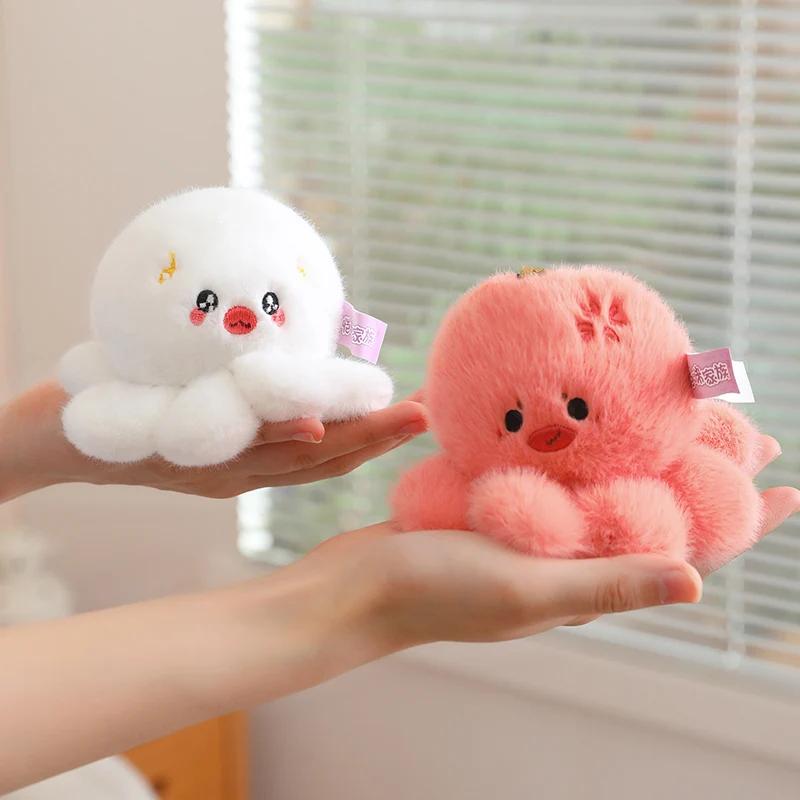 Cute Octopus Plush Keychain Soft Fluffy Stuffed Animal Doll Squishy Bag Charm Gift