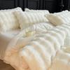 Light Luxury High-end Rabbit Velvet Four-piece Winter Thickened Warm Double-sided Velvet Milk Velvet Quilt Cover Anti-static Bedding