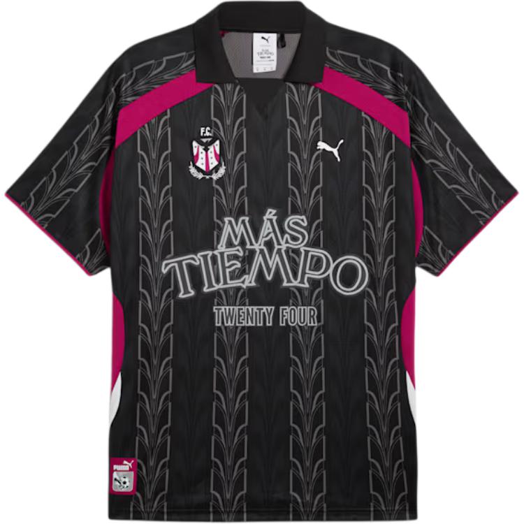 Puma More Time Twenty Four Logo Print Retro Pullover Casual Sports Short Sleeve Football Shirt Men Shirts Black 627895-01