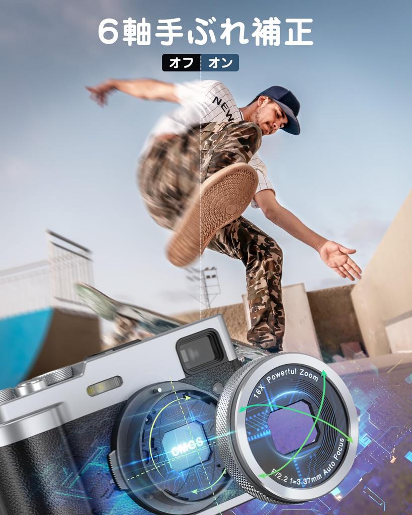 Цифровая камера 5K, которая может отправлять по Wi-Fi 48 миллионов изображений спереди и сзади, для черного смартфона с картой памяти 32 Гб, пикселей, 30 кадров в секунду, функция, ретро,