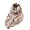 Double Sided Solid Color Scarf For Women's Winter Imitation Cashmere Warm Tassels